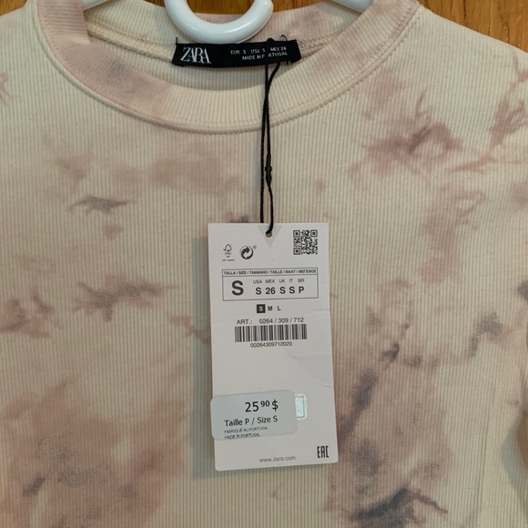 NWT Zara tie tye ribbed top - Picture 3 of 4